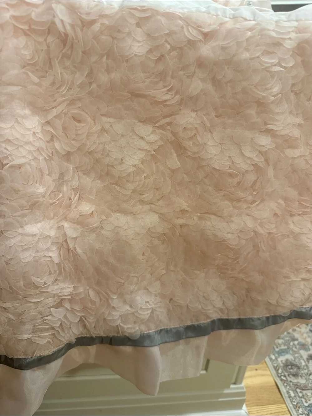 The Peanutshell Arianna Pink Crib DUST RUFFLE  / Pink